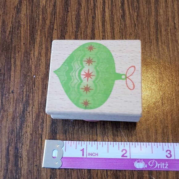 Tulip Shaped Christmas Ornamant Wood Mounted Rubber Stamp - Picture 3 of 8